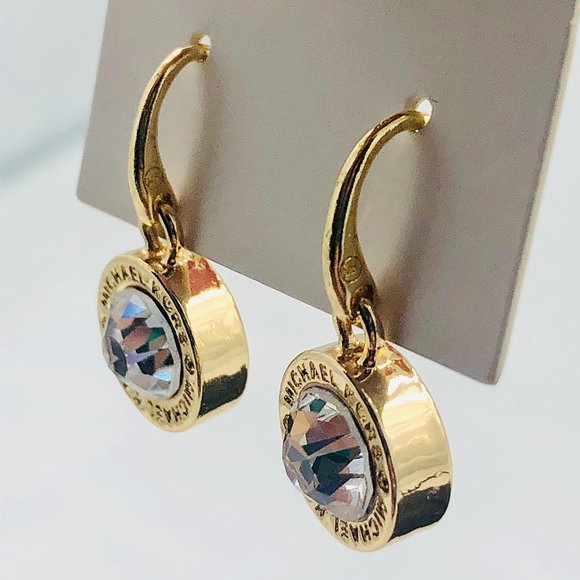 MICHAEL KORS Brilliance Dangle Drop Earrings Gold - Picture 8 of 15